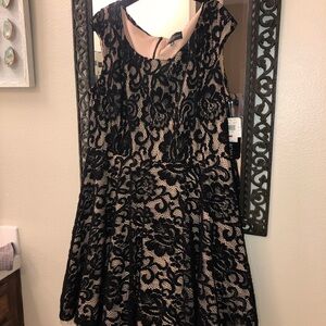 NWT Betsy and Adam black lace dress